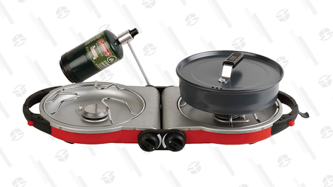 The Coleman Fold N Go isn’t the most powerful frontcountry stove out there, but it is one of the most portable to offer two burners, thanks to its suitcase-like design.